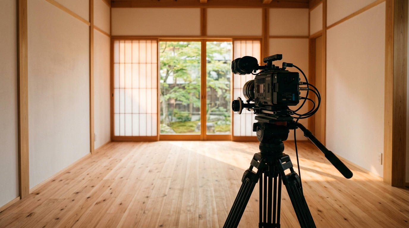 引き渡し前の、家具のない状態の住まいを撮影する様子(イメージ)